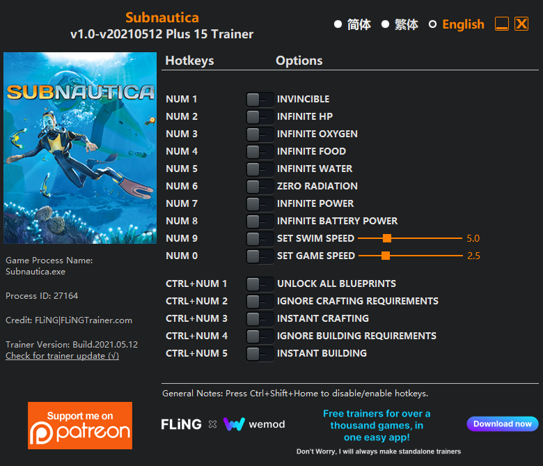 Subnautica Trainer - TrainerDownload.com