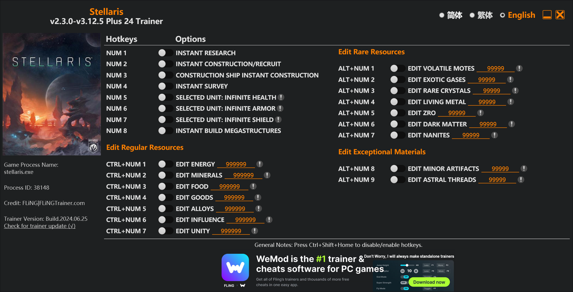 Stellaris Trainer - TrainerDownload.com