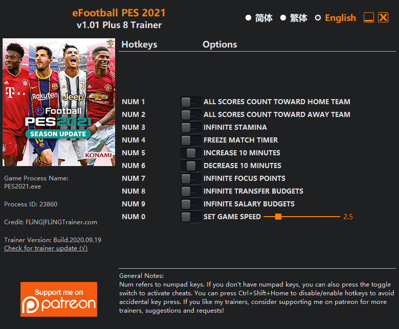 eFootball PES 2021 Trainer - TrainerDownload.com