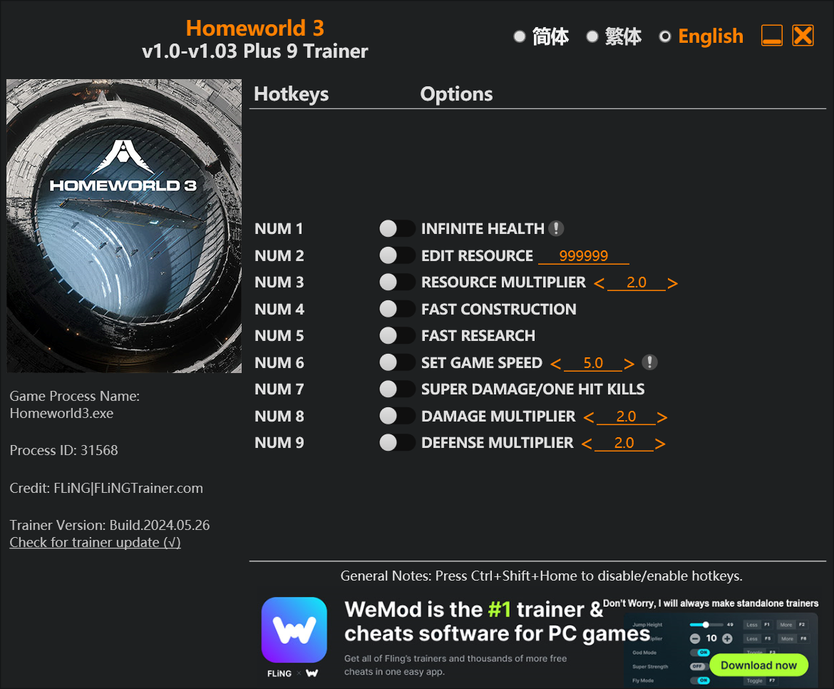 Homeworld 3 Trainer - TrainerDownload.com