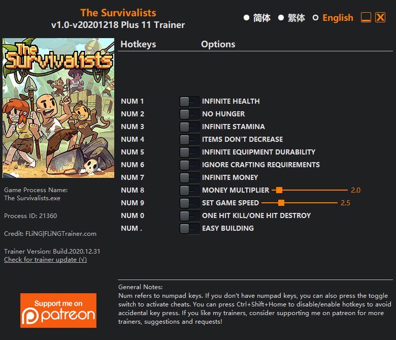 The Survivalists Trainer - TrainerDownload.com