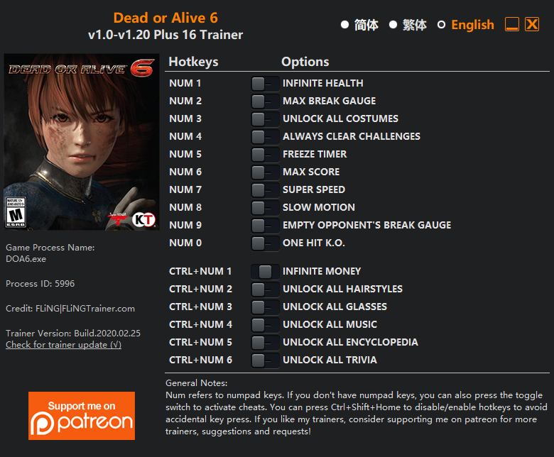 Dead or Alive 6 Trainer- TrainerDownload.com
