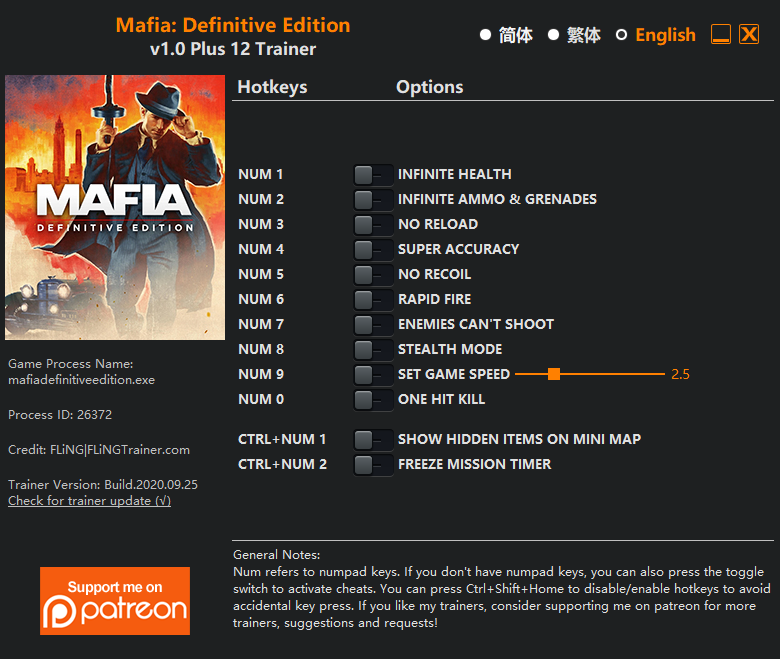 Mafia: Definitive Edition Trainer - TrainerDownload.com