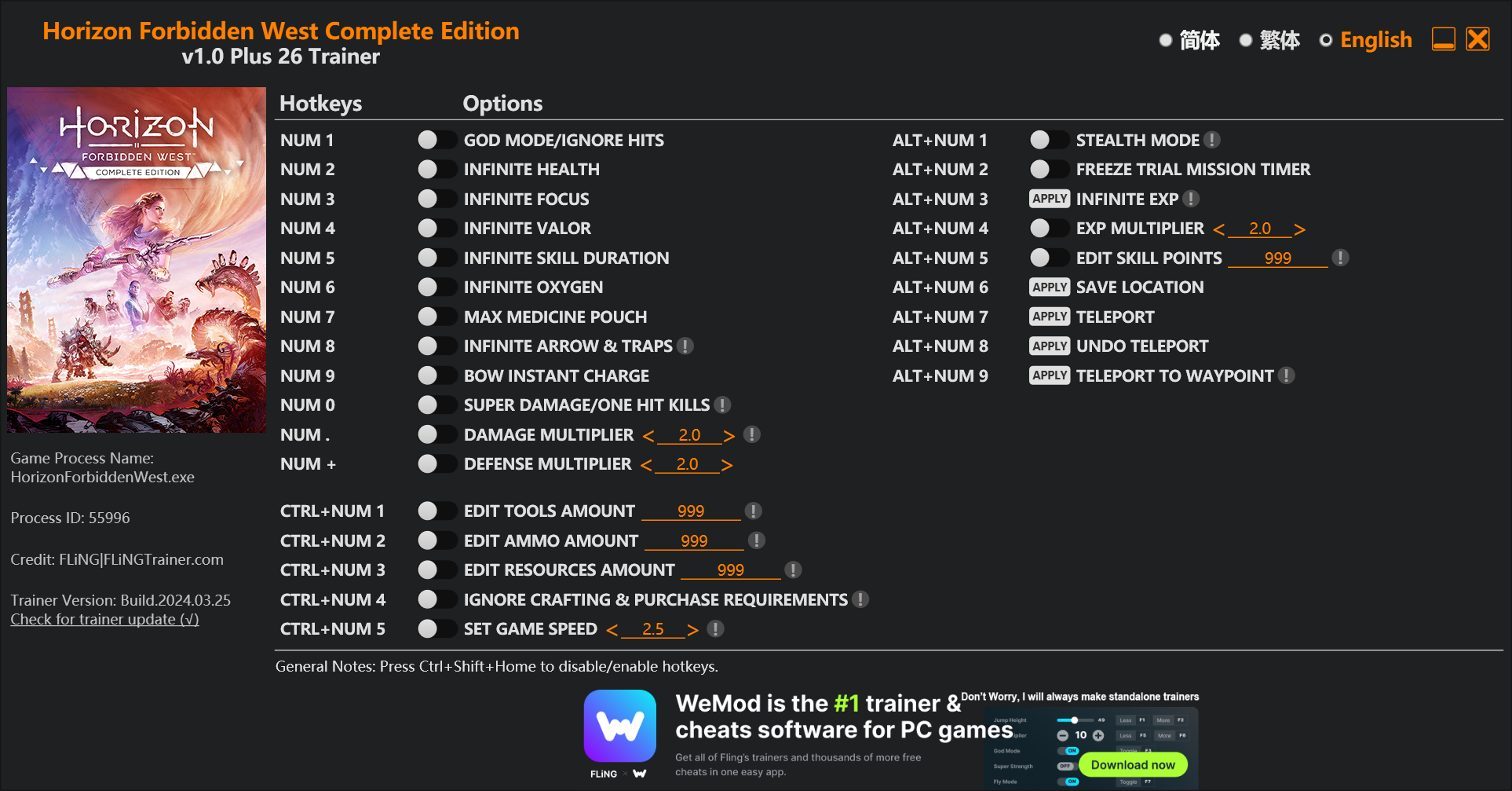Horizon Forbidden West Complete Edition Trainer - TrainerDownload.com