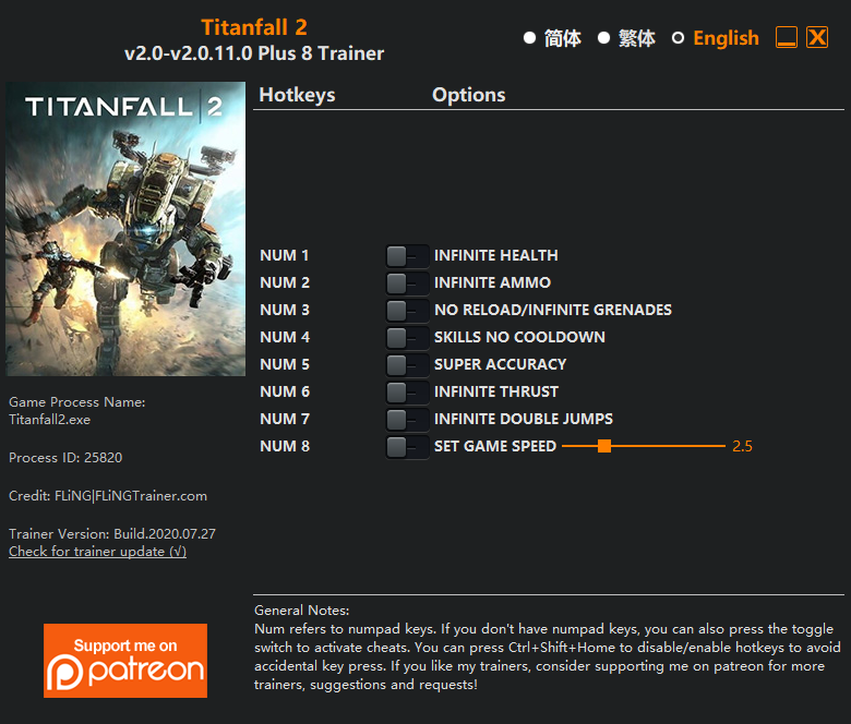 Titanfall 2 Trainer - TrainerDownload.com