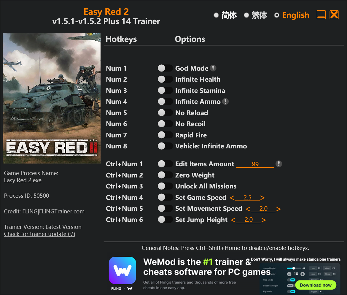 Easy Red 2 Trainer - TrainerDownload.com