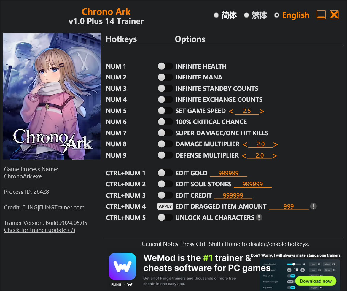 Chrono Ark Trainer - TrainerDownload.com