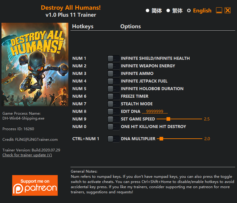 Destroy All Humans! Trainer - TrainerDownload.com