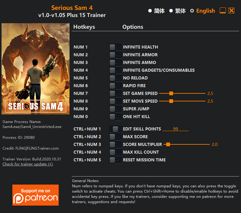 Serious Sam 4 Trainer - TrainerDownload.com