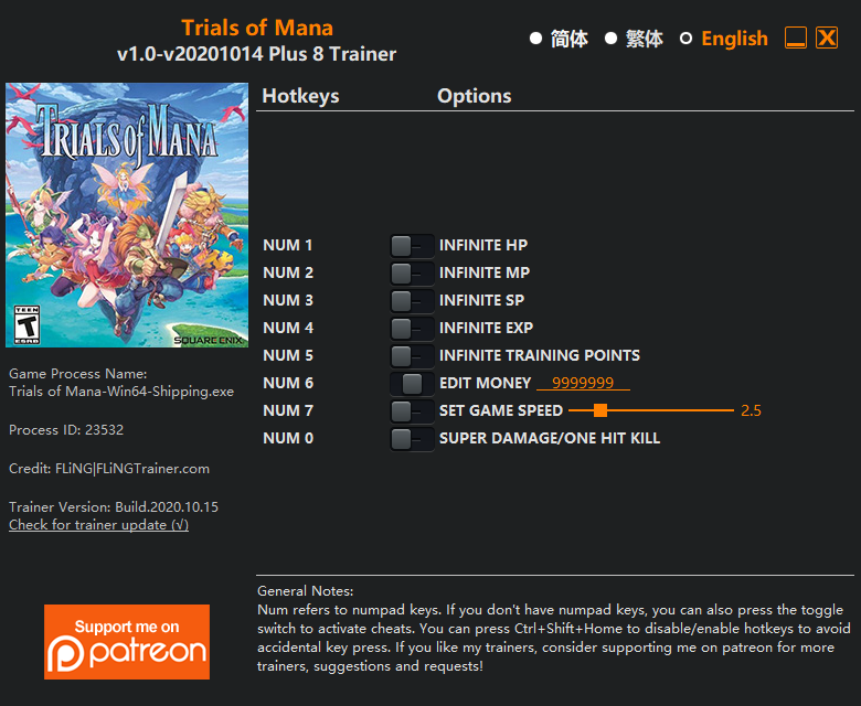 Trials of Mana Trainer - TrainerDownload.com