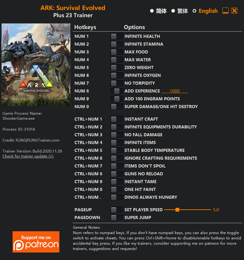 ARK: Survival Evolved Trainer - TrainerDownload.com