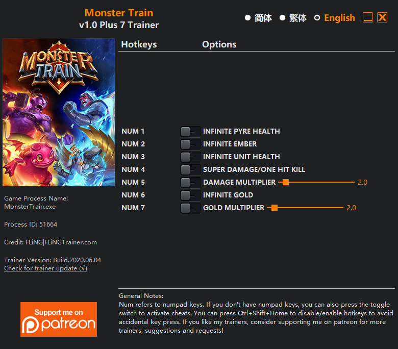 Monster Train Trainer - TrainerDownload.com