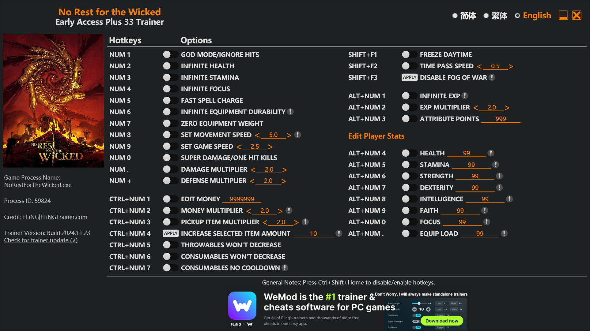 No Rest for the Wicked Trainer - TrainerDownload.com
