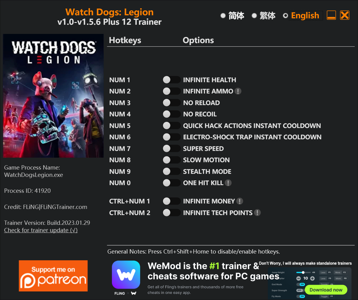 Watch Dogs: Legion Trainer - TrainerDownload.com