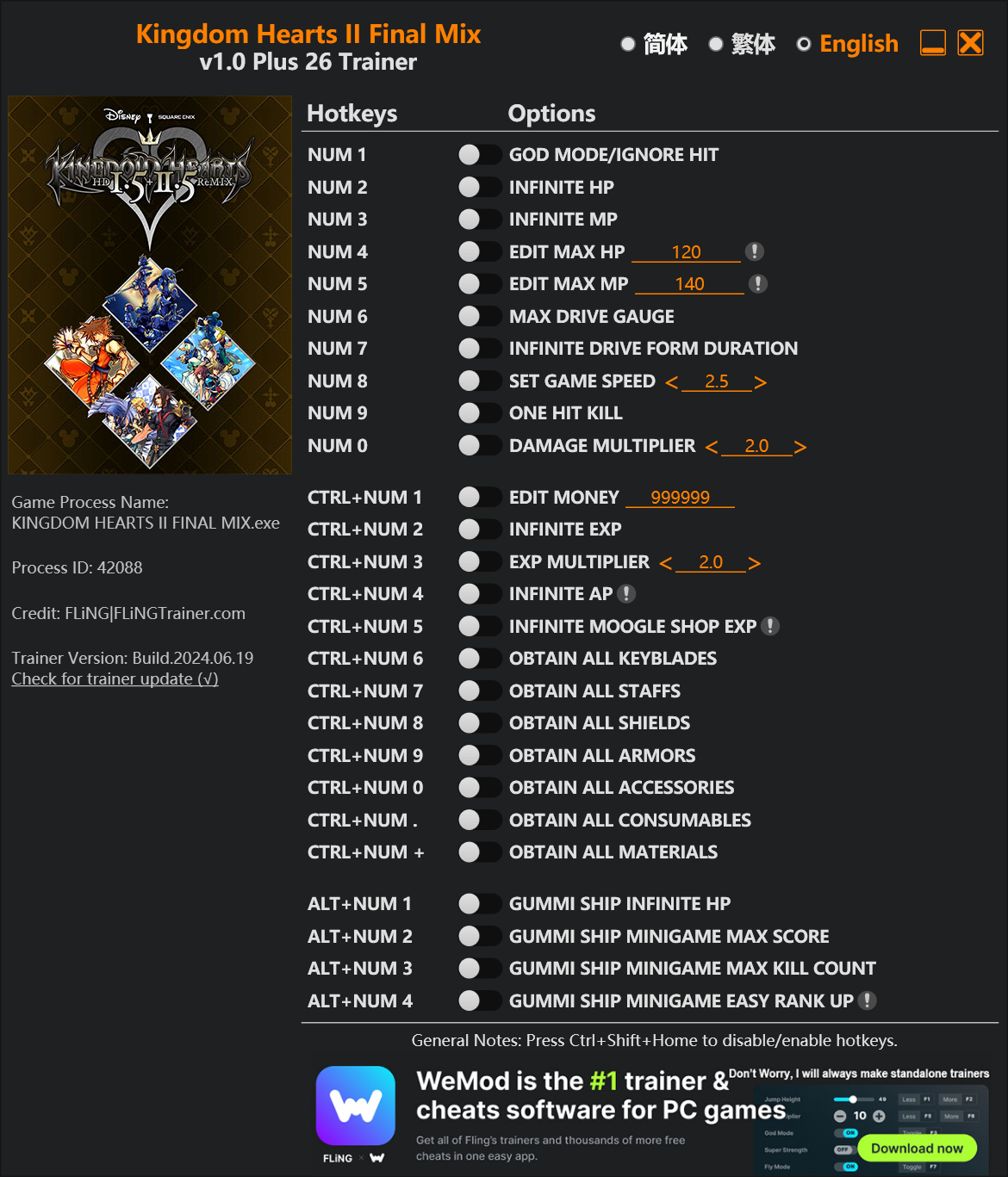 Kingdom Hearts II Final Mix Trainer - TrainerDownload.com