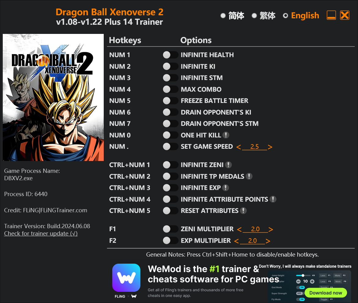 Dragon Ball Xenoverse 2 Trainer - TrainerDownload.com