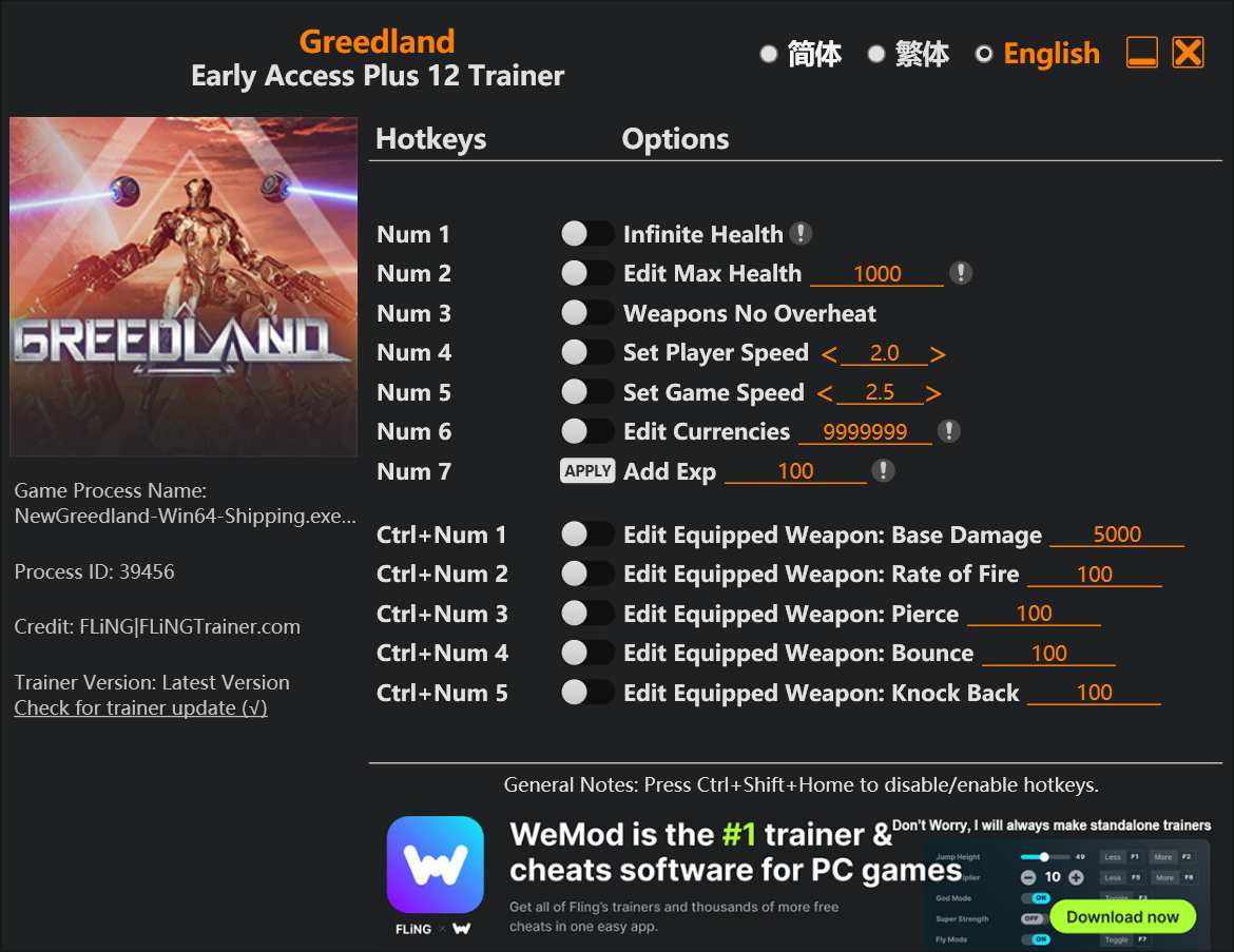 Greedland Trainer - TrainerDownload.com
