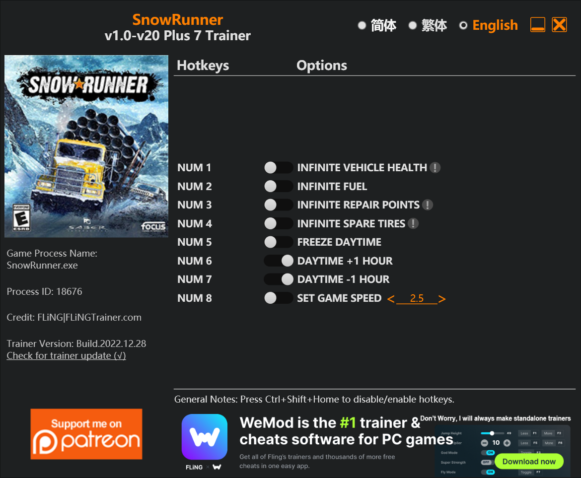 SnowRunner Trainer - TrainerDownload.com