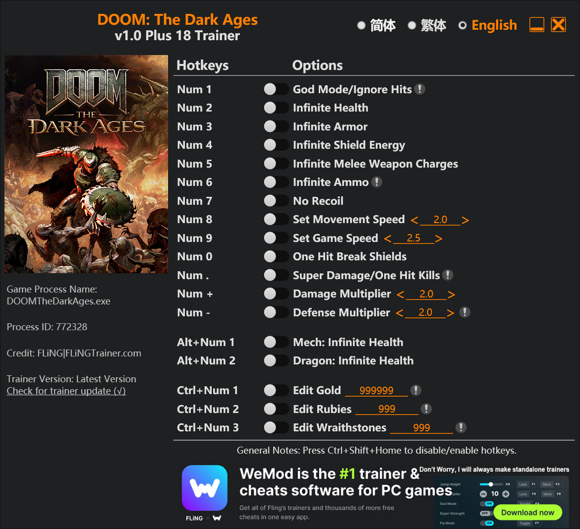 DOOM: The Dark Ages Trainer - TrainerDownload.com