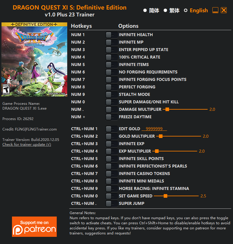 DRAGON QUEST XI S: Echoes of an Elusive Age Definitive Edition Trainer - TrainerDownload.com