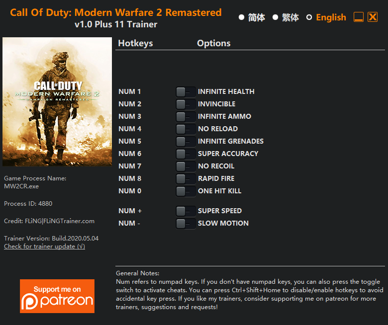 Call Of Duty: Modern Warfare 2 Remastered Trainer - TrainerDownload.com