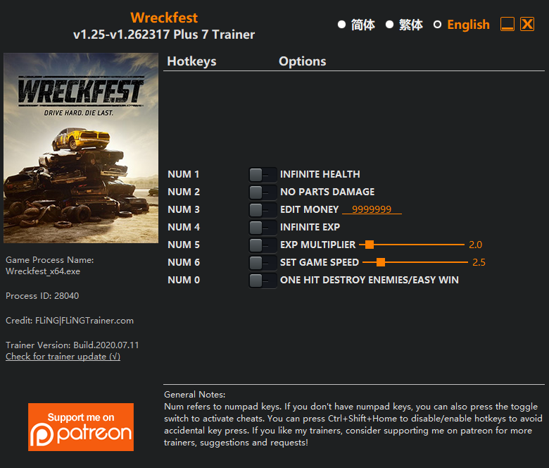 Wreckfest Trainer - TrainerDownload.com