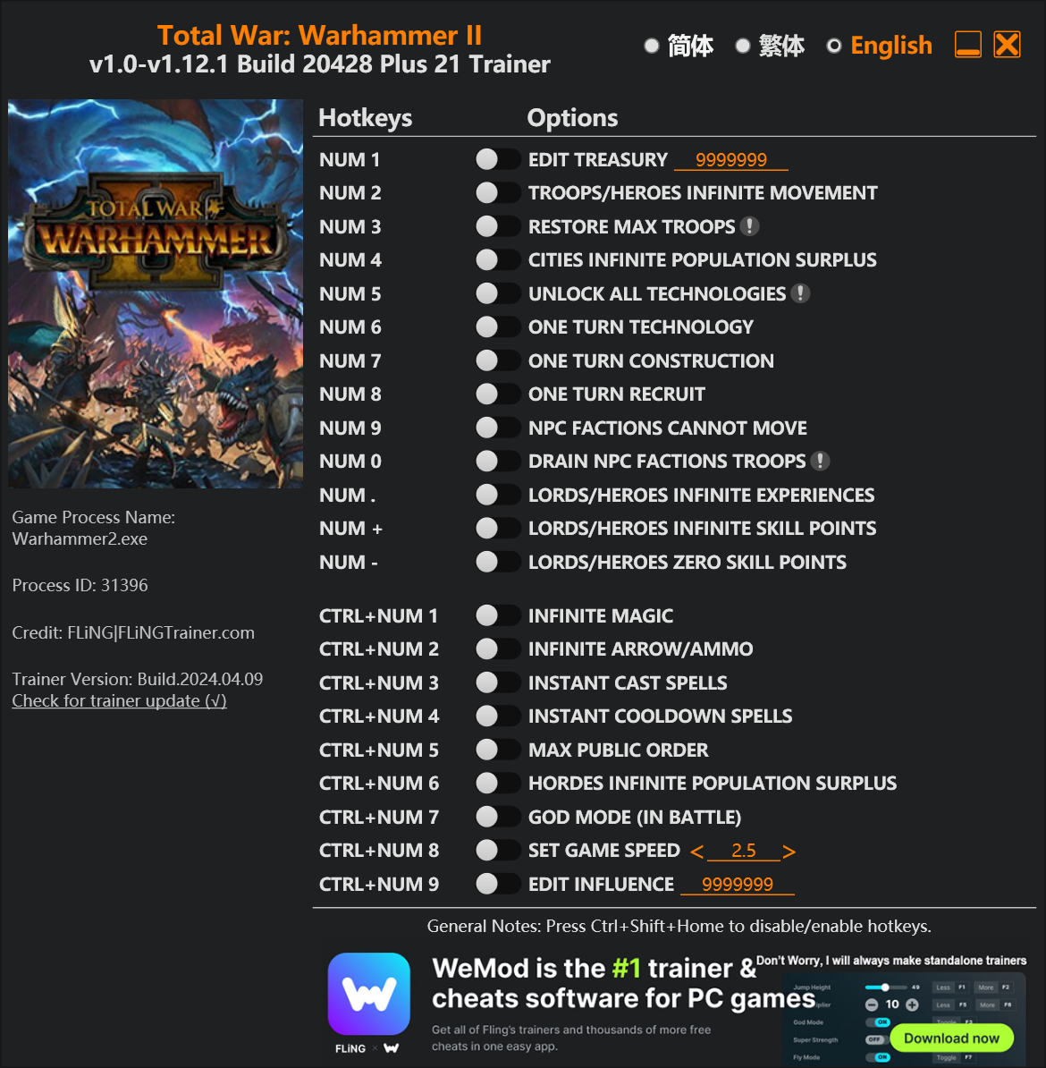 Total War: Warhammer II Trainer - TrainerDownload.com