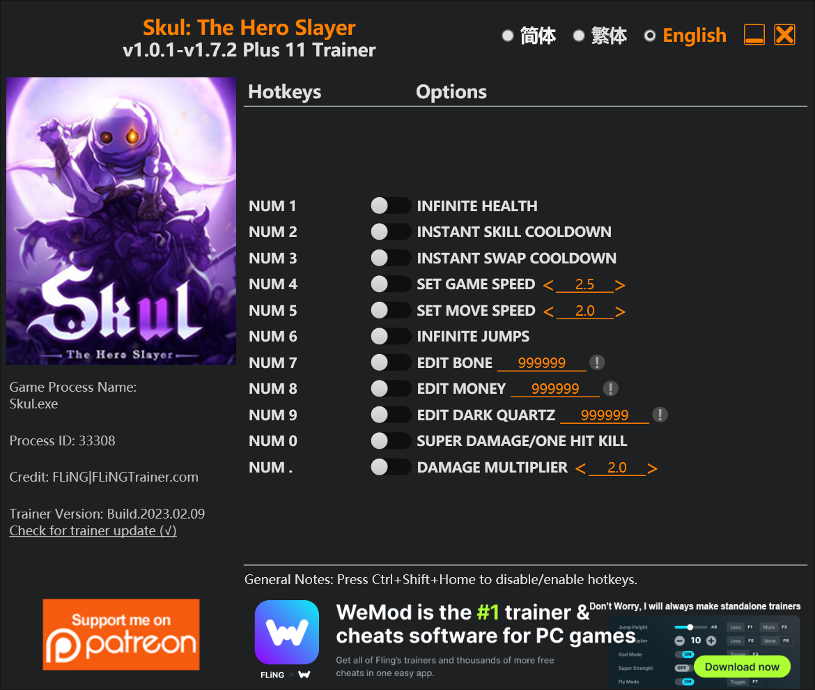 Skul: The Hero Slayer Trainer - TrainerDownload.com