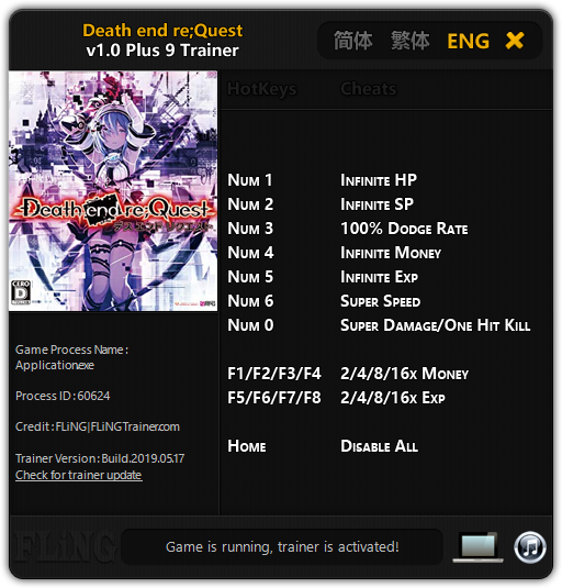 Death end re;Quest Trainer - TrainerDownload.com