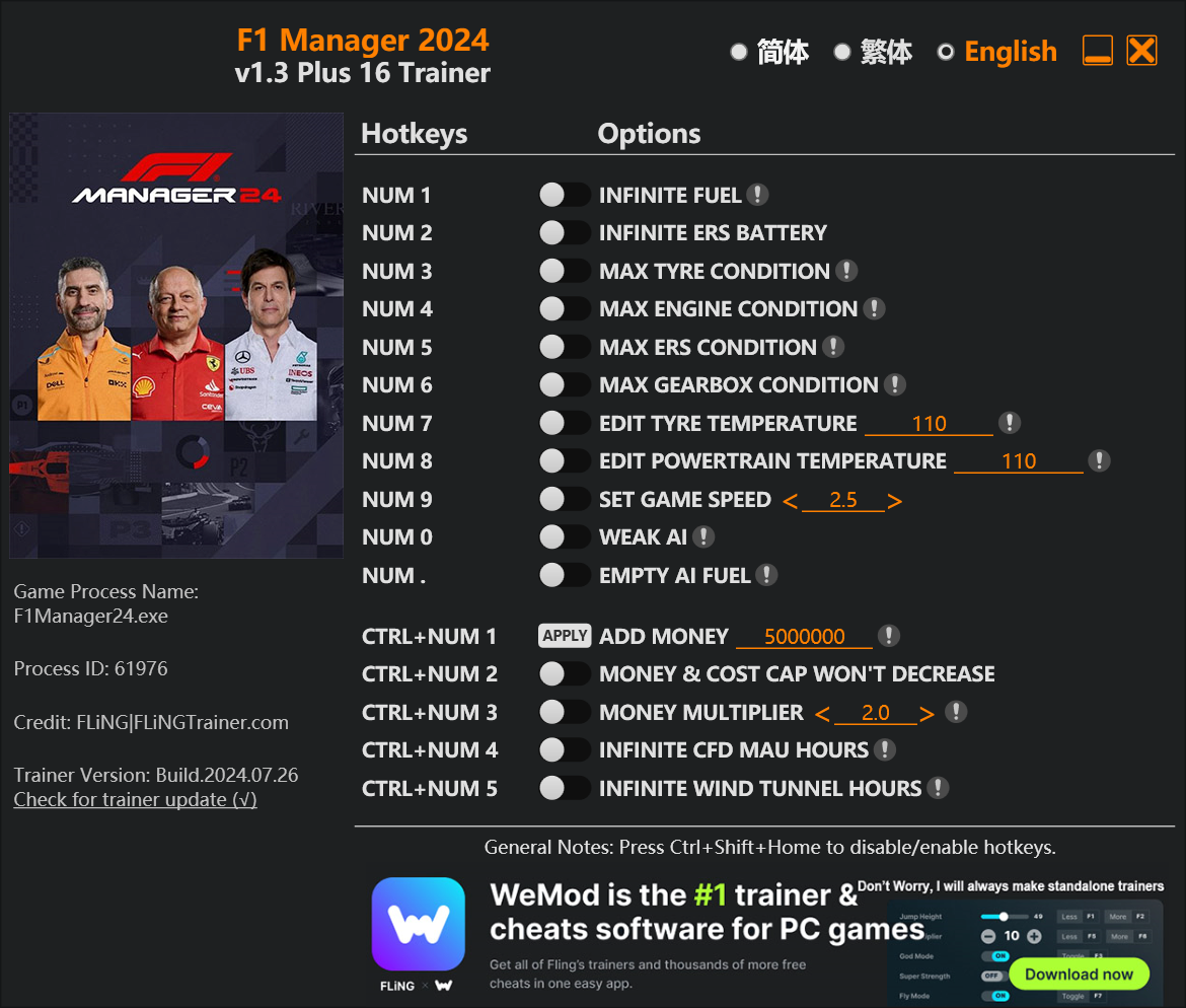 F1 Manager 2024 Trainer - TrainerDownload.com