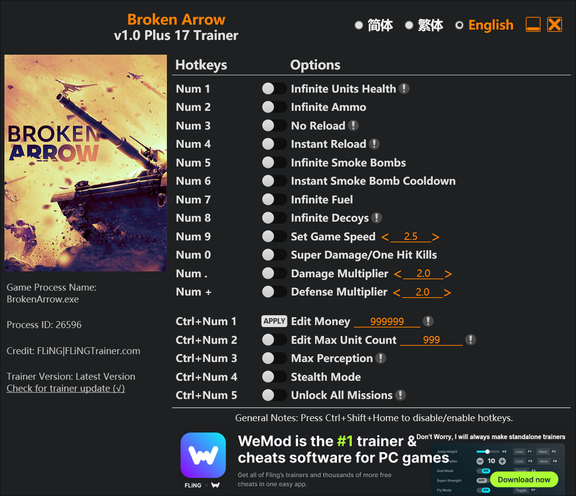 Broken Arrow Trainer - TrainerDownload.com