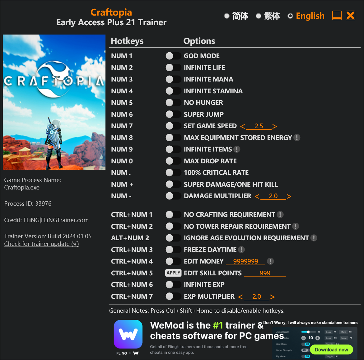 Craftopia Trainer - TrainerDownload.com