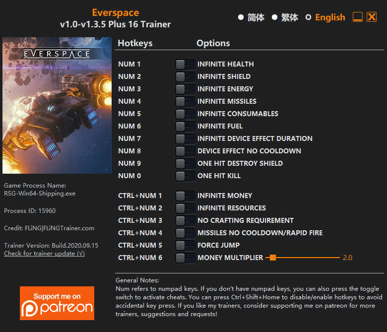 Everspace Trainer - TrainerDownload.com