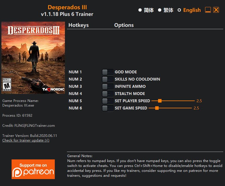 Desperados III Trainer - TrainerDownload.com