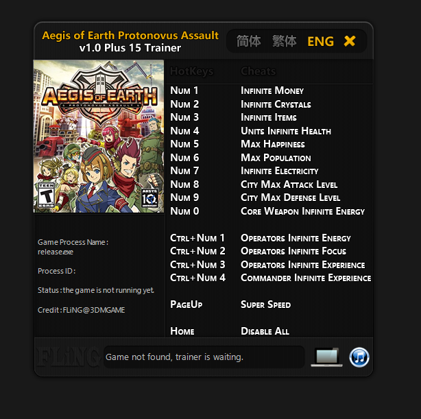 Aegis of Earth Protonovus Assault Trainer - TrainerDownload.com