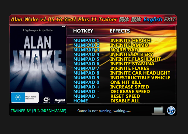 Alan Wake Trainer - TrainerDownload.com