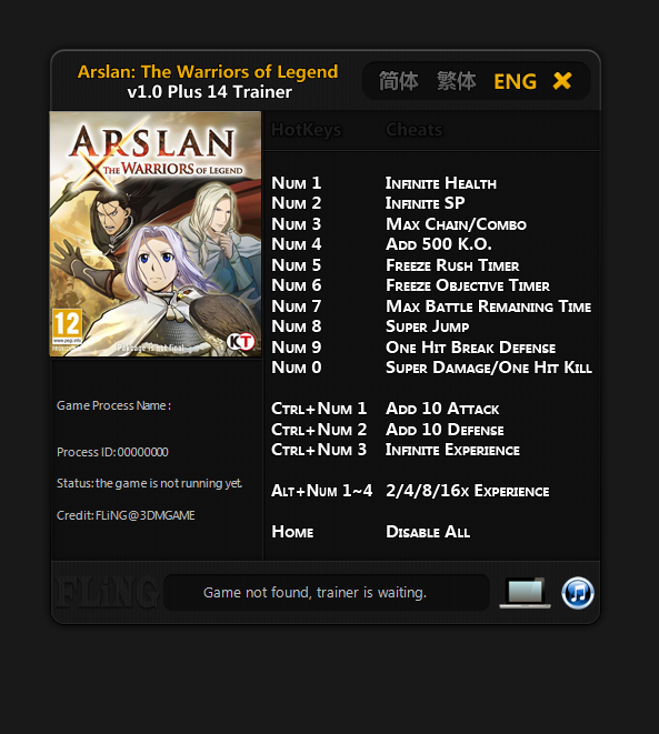 Arslan The Warriors of Legend Trainer - TrainerDownload.com