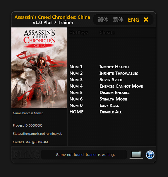 Assassins Creed Chronicles China Trainer - TrainerDownload.com
