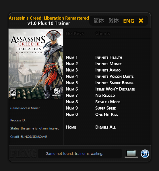 Assassins Creed Libertation Remastered Trainer - TrainerDownload.com