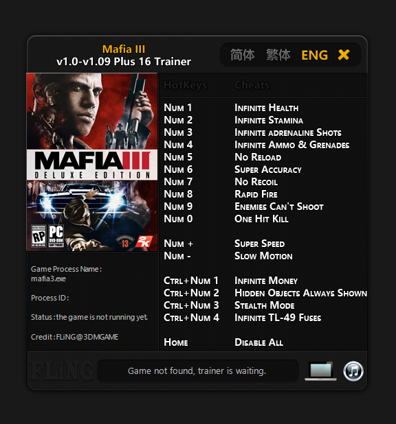 Mafia III Trainer - TrainerDownload.com