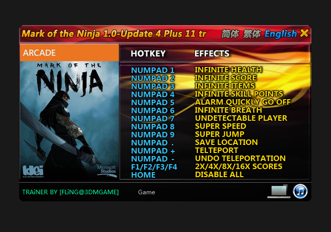 Mark of the Ninja Trainer - TrainerDownload.com