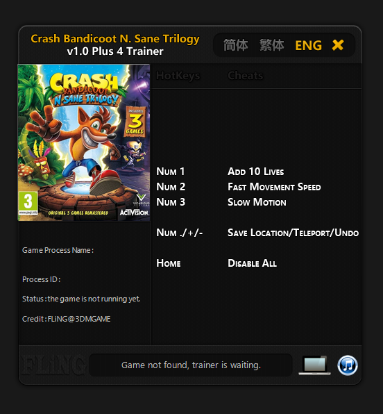 Crash Bandicoot N Sane Trilogy Trainer - TrainerDownload.com