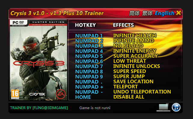 Crysis 3 Trainer - TrainerDownload.com