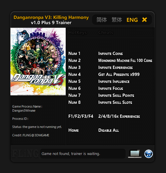 Danganronpa V3 Killing Harmony Trainer - TrainerDownload.com