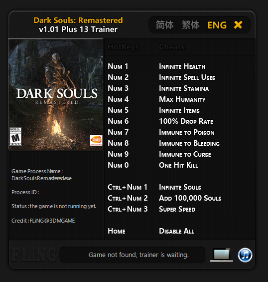 Dark Souls Remastered Trainer - TrainerDownload.com