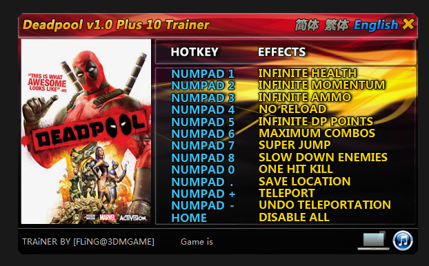 Deadpool Trainer - TrainerDownload.com
