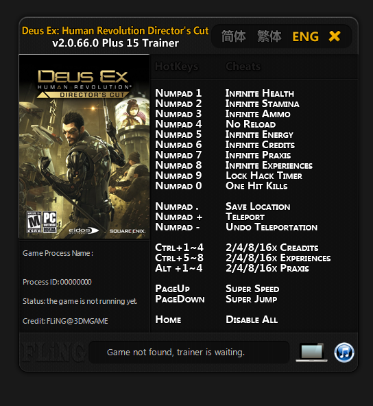 Deus Ex_Human Revolution Director's Cut Trainer - TrainerDownload.com