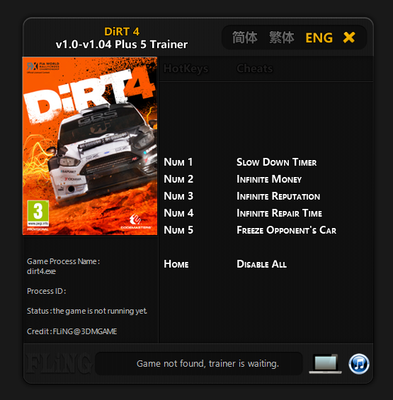 DiRT 4 Trainer - TrainerDownload.com