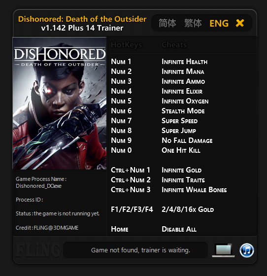 Dishonored Death of the Outsider Trainer - TrainerDownload.com