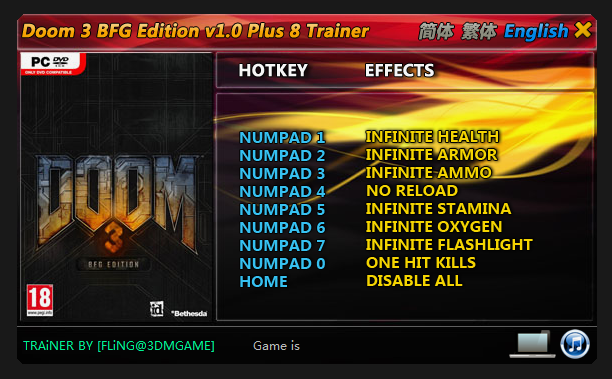 Doom 3 BFG Edition Trainer - TrainerDownload.com